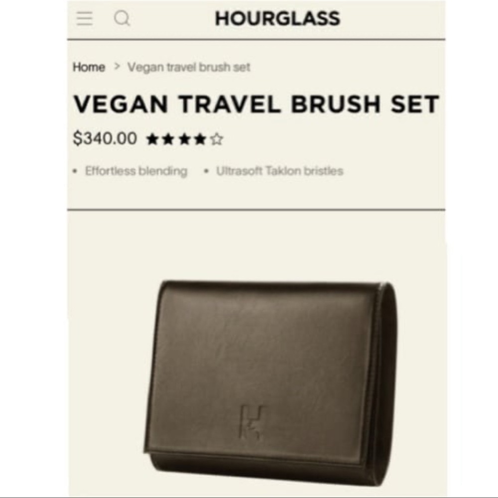 Hourglass Set of 7 Travel Brush Set with Leather Case - Picture 8 of 12